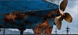 Marine metal surface with corrosion